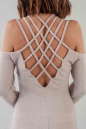 Коктейльное платье футляр серебристо-розового цвета 2625.98 No5|интернет-магазин vvlen.com