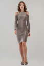 Коктейльное платье футляр серебристо-бордового цвета 2625.98 No0|интернет-магазин vvlen.com