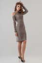 Коктейльное платье футляр серебристо-бордового цвета 2625.98 No2|интернет-магазин vvlen.com