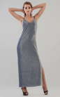 Коктейльное платье-комбинация серебристо-синия цвета 2629.98 No1|интернет-магазин vvlen.com