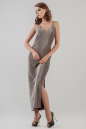Коктейльное платье-комбинация серебристо-бордового цвета 2629.98 No1|интернет-магазин vvlen.com