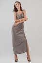Коктейльное платье-комбинация серебристо-бордового цвета 2629.98 No2|интернет-магазин vvlen.com