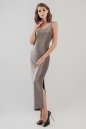 Коктейльное платье-комбинация серебристо-бордового цвета 2629.98 No3|интернет-магазин vvlen.com