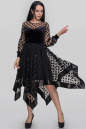 Коктейльное платье с расклешённой юбкой черного цвета 2875.10 No0|интернет-магазин vvlen.com