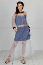 Клубное платье с расклешённой юбкой бирюзового цвета kl  185 No3|интернет-магазин vvlen.com