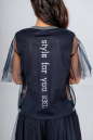 Женский костюм с юбкой-брюки темно-синего цвета kl  186-187 No6|интернет-магазин vvlen.com