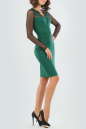 Офисное платье футляр темно-зеленого цвета 2456.47 No1|интернет-магазин vvlen.com