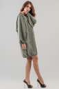 Коктейльное платье балахон серебристо-зеленого цвета 2632.98 No2|интернет-магазин vvlen.com
