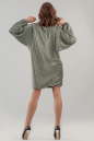 Коктейльное платье балахон серебристо-зеленого цвета 2632.98 No4|интернет-магазин vvlen.com