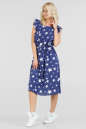 Летнее платье с пышной юбкой синего с белым цвета 2696.84 No0|интернет-магазин vvlen.com
