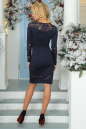 Коктейльное платье футляр темно-синего цвета 2443.47 No4|интернет-магазин vvlen.com