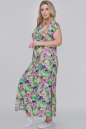 Летнее платье  мешок салатовый с сиреневым цвета 2917.84 No1|интернет-магазин vvlen.com
