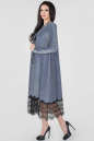 Вечернее платье трапеция серебристо-синия цвета 2664.98 No1|интернет-магазин vvlen.com