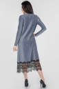 Вечернее платье трапеция серебристо-синия цвета 2664.98 No2|интернет-магазин vvlen.com