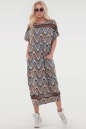 Летнее платье оверсайз коричневого с бирюзовым цвета 2711-1.17 No4|интернет-магазин vvlen.com