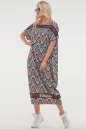 Летнее платье оверсайз коричневого с бирюзовым цвета 2711-1.17 No5|интернет-магазин vvlen.com