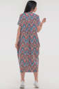 Летнее платье оверсайз кораллового с голубым цвета 2801-1.17 No2|интернет-магазин vvlen.com