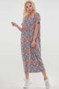 Летнее платье оверсайз кораллового с голубым цвета 2801-1.17 No5|интернет-магазин vvlen.com