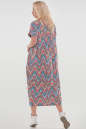 Летнее платье оверсайз кораллового с голубым цвета 2801-1.17 No6|интернет-магазин vvlen.com