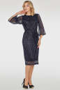 Коктейльное платье с пышной юбкой синего цвета 2762.10 No1|интернет-магазин vvlen.com