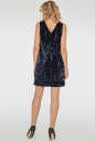 Коктейльное платье трапеция синего цвета 2764.26 No3|интернет-магазин vvlen.com