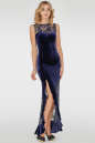 Вечернее платье с длинной юбкой синего цвета 2767-1.26 No1|интернет-магазин vvlen.com