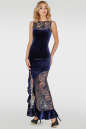 Вечернее платье с длинной юбкой синего цвета 2767-1.26 No2|интернет-магазин vvlen.com