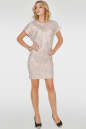 Коктейльное платье с открытой спиной золотистого цвета 2766.111 No0|интернет-магазин vvlen.com