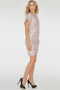 Коктейльное платье с открытой спиной золотистого цвета 2766.111 No2|интернет-магазин vvlen.com