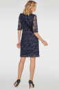Коктейльное платье футляр синего цвета 2525-4.10 No3|интернет-магазин vvlen.com