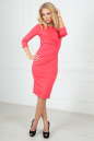 Офисное платье футляр розового цвета 1409-1.47 No1|интернет-магазин vvlen.com