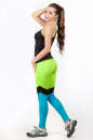 Майка для фитнеса черного с зеленым цвета 2355.67 No3|интернет-магазин vvlen.com