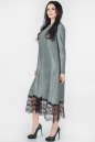 Вечернее платье балахон серебристо-зеленого цвета 2664.98 No1|интернет-магазин vvlen.com
