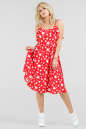 Летнее платье с расклешённой юбкой красного с белым цвета 2690.84 No0|интернет-магазин vvlen.com