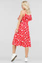 Летнее платье с расклешённой юбкой красного с белым цвета 2690.84 No2|интернет-магазин vvlen.com