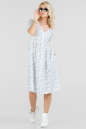 Летнее платье с пышной юбкой белого с синим цвета 2694.24 No0|интернет-магазин vvlen.com