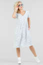 Летнее платье с пышной юбкой белого с синим цвета 2694.24 No1|интернет-магазин vvlen.com