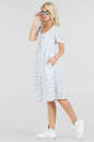 Летнее платье с пышной юбкой белого с синим цвета 2694.24 No2|интернет-магазин vvlen.com