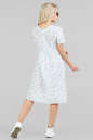 Летнее платье с пышной юбкой белого с синим цвета 2694.24 No3|интернет-магазин vvlen.com