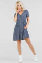 Летнее платье с пышной юбкой синего с белым цвета 2694-2.84 No1|интернет-магазин vvlen.com