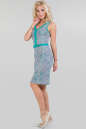 Летнее платье футляр мятный с сиреневым цвета 2020.17 No1|интернет-магазин vvlen.com