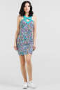 Летнее платье-комбинация морская волна с розовым цвета 2059-1.17-74 No0|интернет-магазин vvlen.com