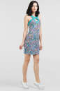 Летнее платье-комбинация морская волна с розовым цвета 2059-1.17-74 No1|интернет-магазин vvlen.com