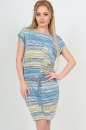 Летнее платье футляр желтого с голубым цвета 2554.17|интернет-магазин vvlen.com
