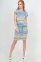 Летнее платье футляр желтого с голубым цвета 2554.17 No2|интернет-магазин vvlen.com