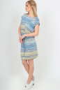 Летнее платье футляр желтого с голубым цвета 2554.17 No3|интернет-магазин vvlen.com