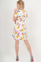 Летнее платье с пышной юбкой белого с оранжевым цвета 2559.9 No3|интернет-магазин vvlen.com