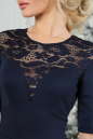 Коктейльное платье с расклешённой юбкой темно-синего цвета 1666.47 No4|интернет-магазин vvlen.com