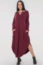 Повседневное платье оверсайз бордового цвета 2424-2.17 No2|интернет-магазин vvlen.com
