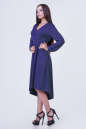 Коктейльное платье с расклешённой юбкой синего цвета 2380-1.86 No1|интернет-магазин vvlen.com